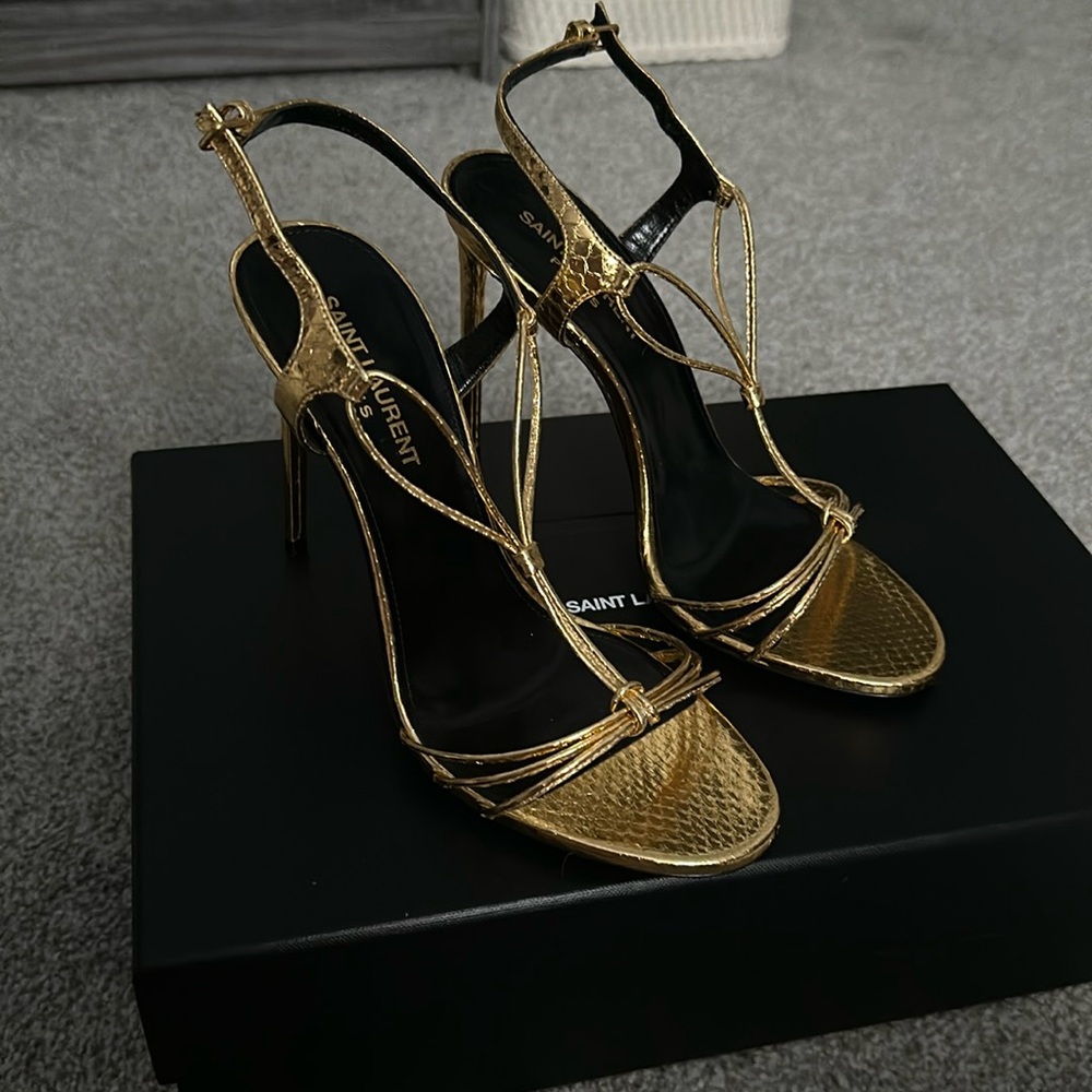 Saint Laurent Robin Snakeskin Heels